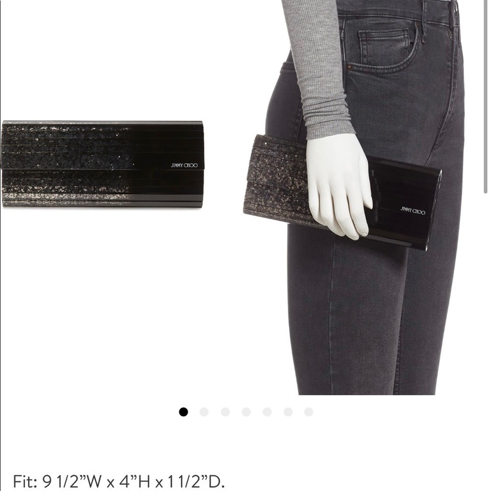 NWT Jimmy Choo glitter acrylic chain clutch